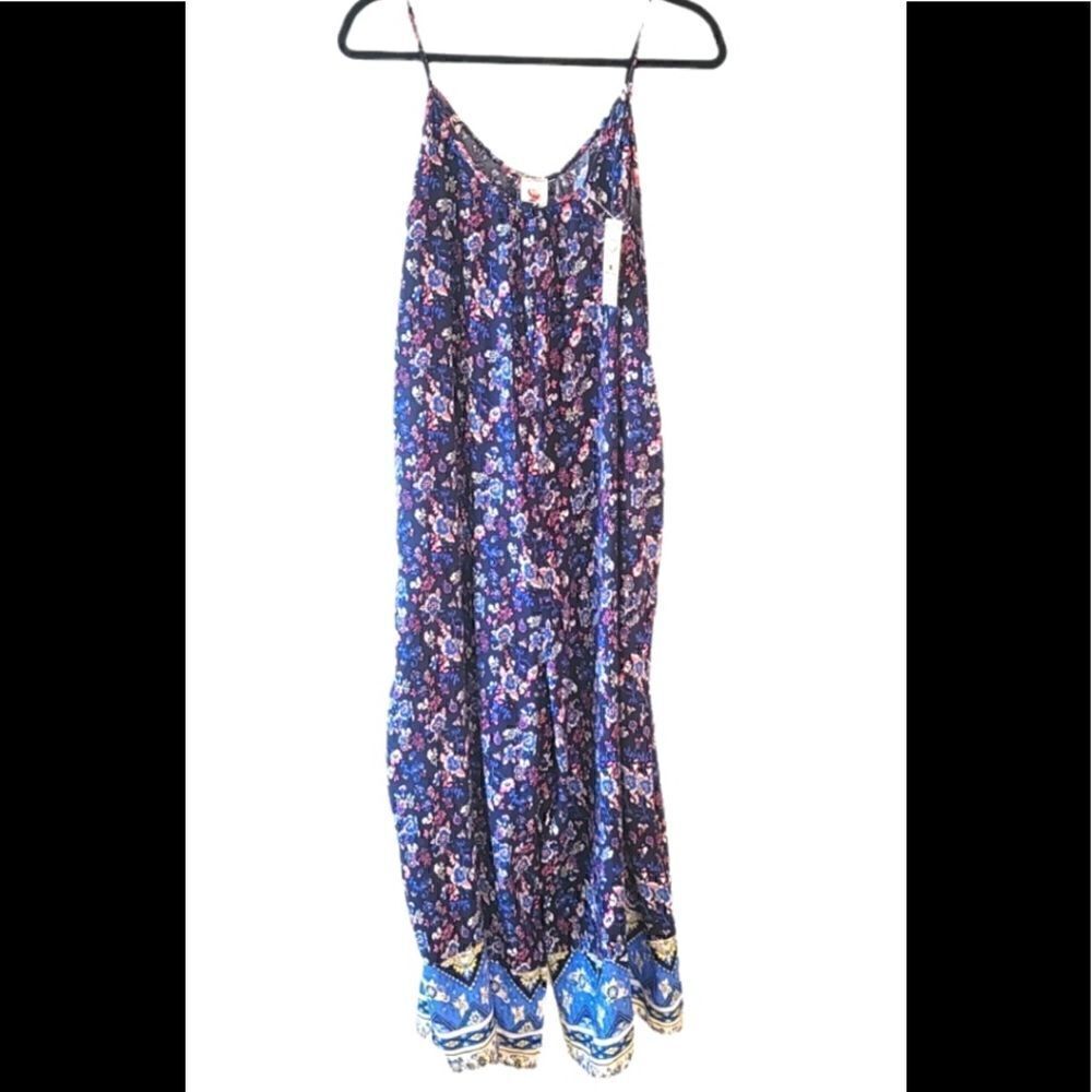 NWT Buenos Ninos romper sleeveless boho wide leg Moroccan floral blue pink XL